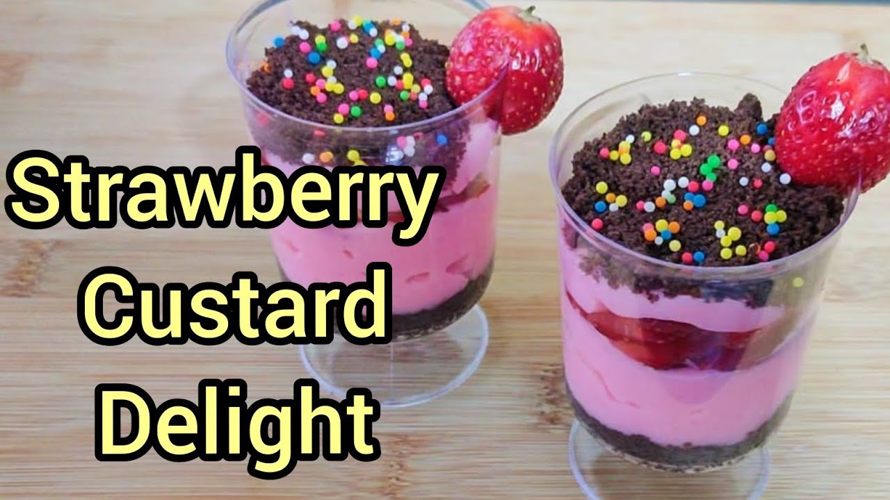 Oreo Strawberry Custard Delight | Quick Dessert Recipe | No Bake Oreo Dessert Recipe in 10 minutes