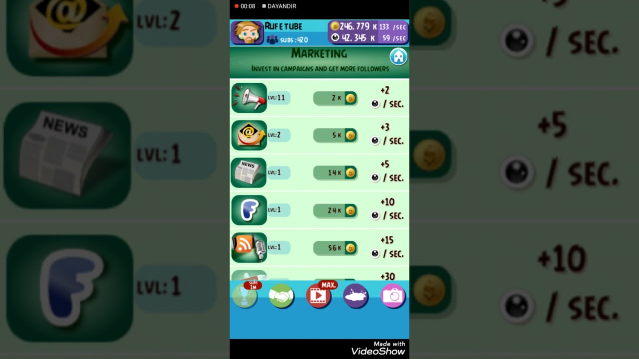 Vloggers life tycoon#1