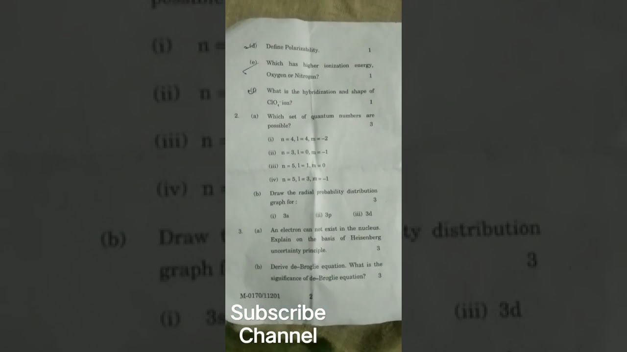 IGU BSc 1st sem Inorganic Chemistry Paper