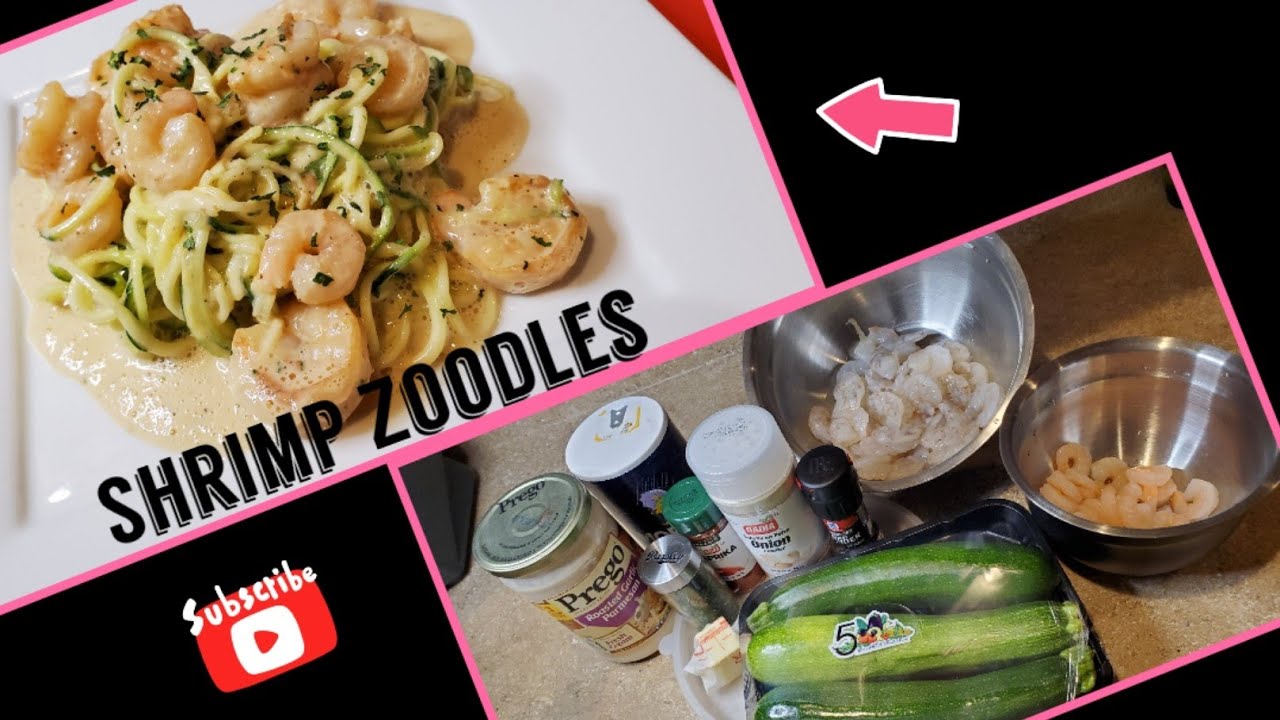 ROASTED GARLIC PARMESAN SHRIMP ZOODLES | ZUCCHINI NOODLES | LOW CARB KETO FRIENDLY | A TASTE OF K