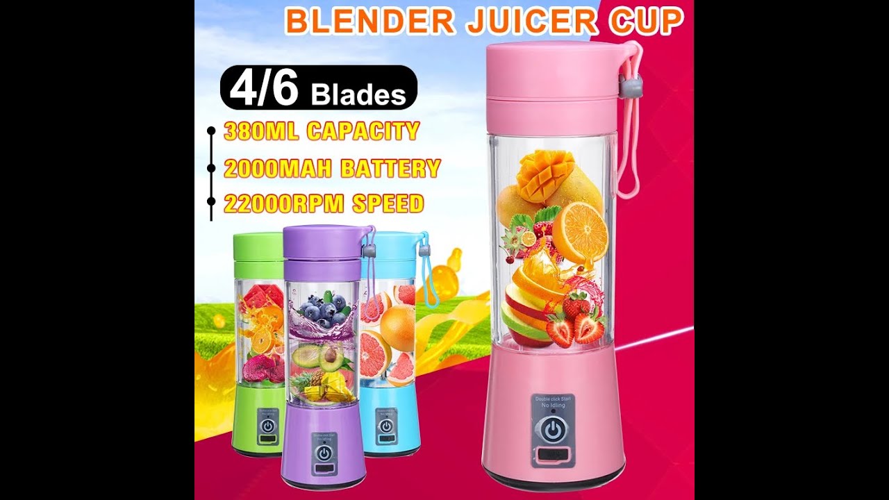 380ml 4 6 Blades Portable Electric Fruit Juicer Home USB