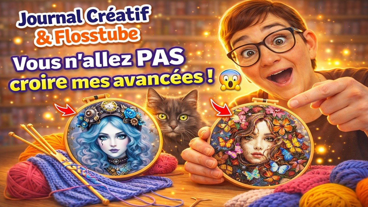 Journal Créatif 🪡 Flosstube # 135 🪡 Mes avancées, mes projets, mes coups de cœur ✨