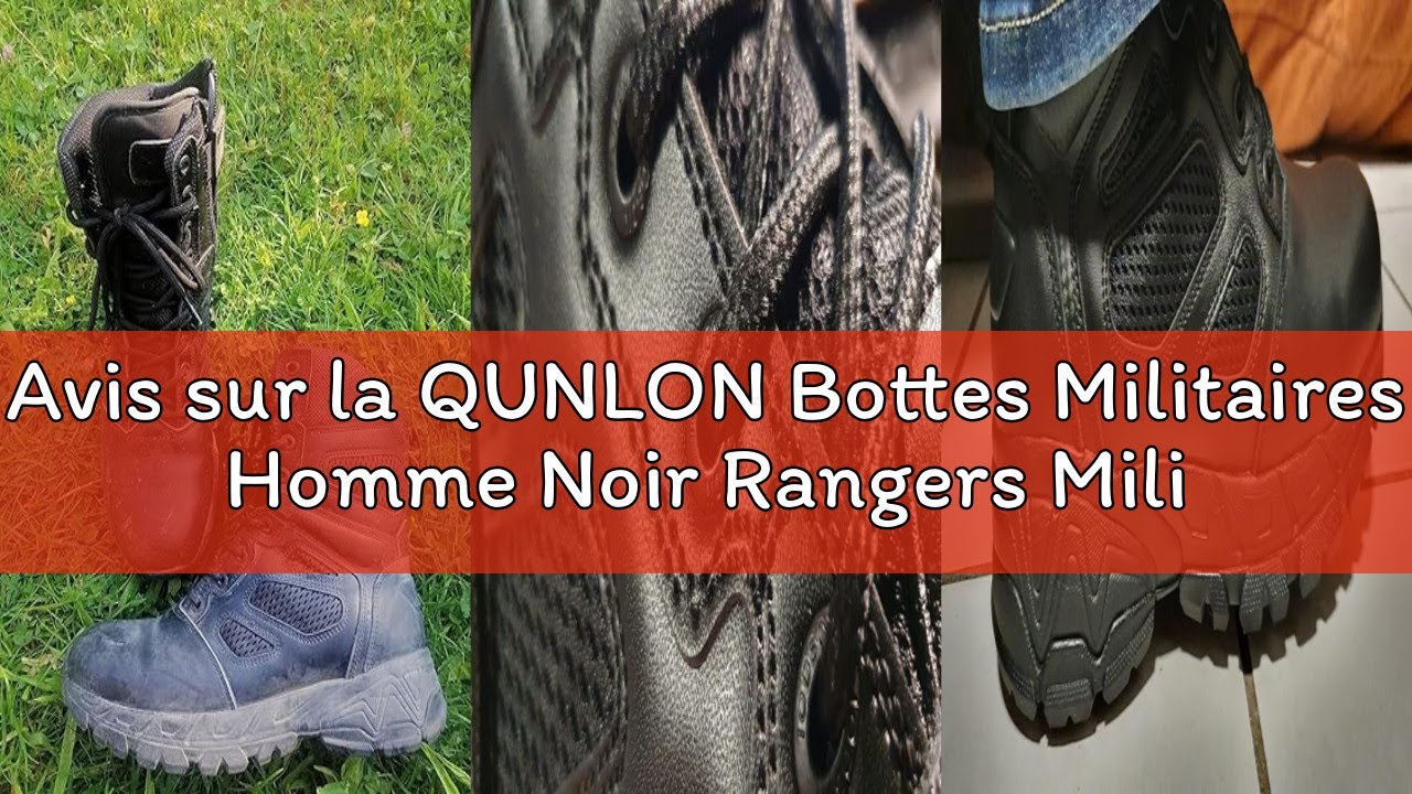 Avis sur la QUNLON Bottes Militaires Homme Noir Rangers Militaires Homme Chaussure Tactique Armée Ai