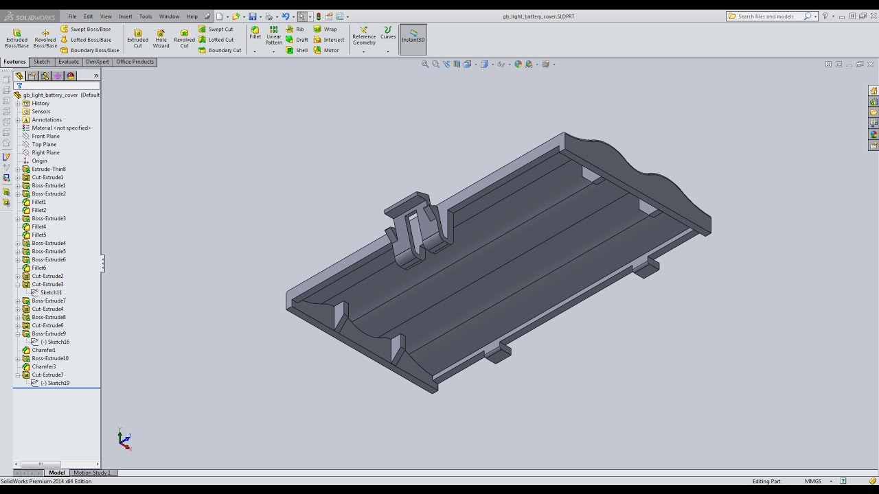 Моделирование и 3D-печать крышки батарейного отсека Gameboy Light (работа в процессе)