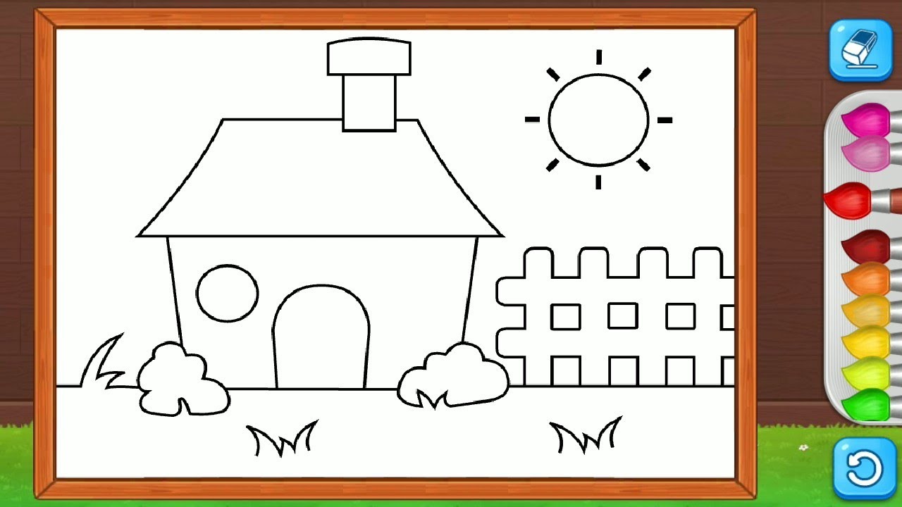 Coloring Summer House Learn Color Drawing Paintin For Kids And Toddlers