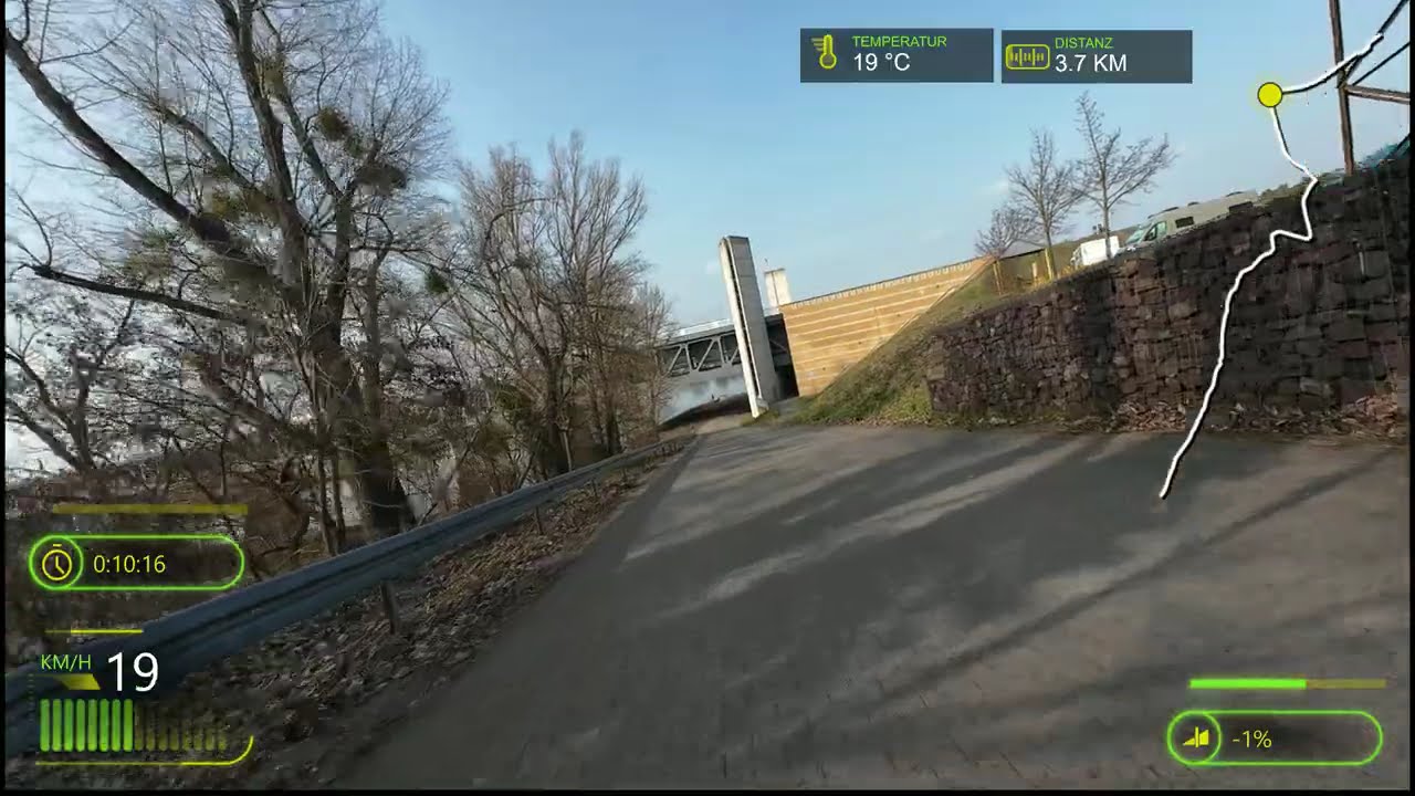 45 Minuten Indoor Cycling Workout Tour Elberadweg Hohenwarthe - Magdeburg 4K POV Fahrradtour