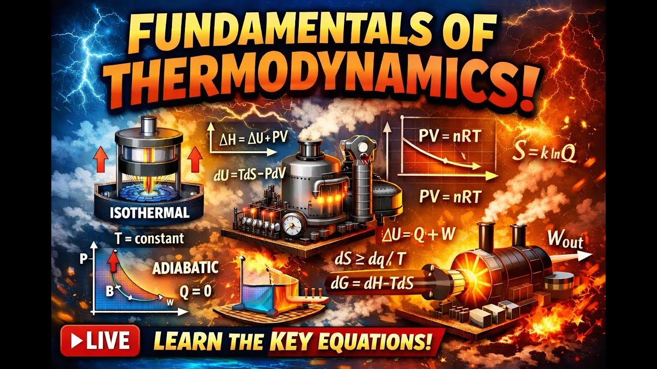 THERMODYNAMICS FUNDAMENTALS LIVE STREAM #thermodynamics #physicalchemistry
