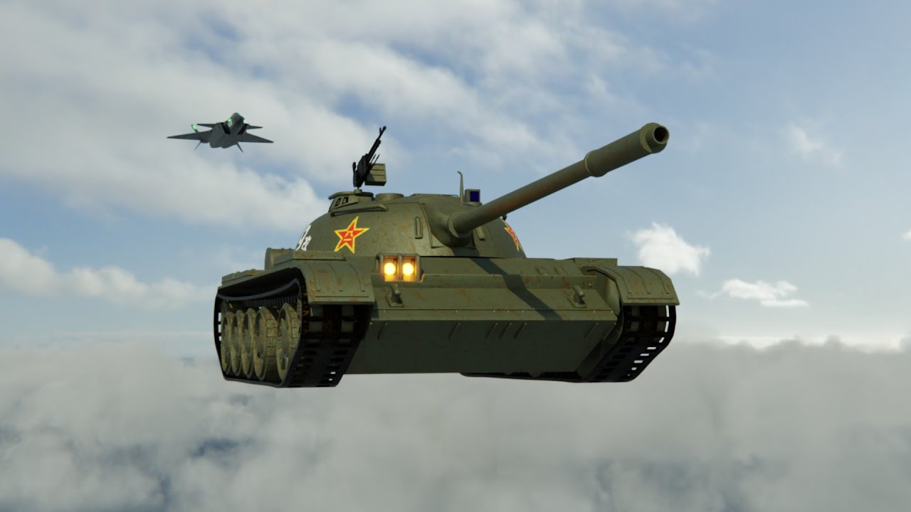 Footage of T-59 Tank and J-20 fighter jet