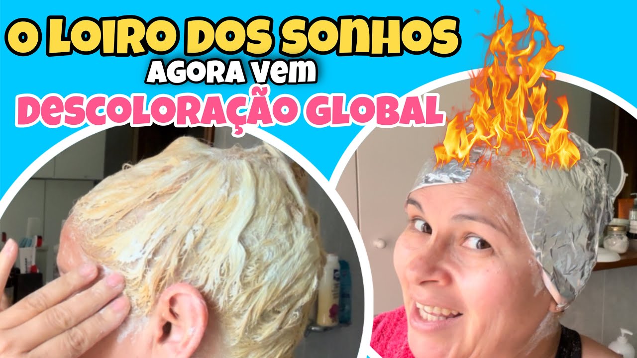 DESCOLORAÇÃO GLOBAL EM CASA *preto tingido*