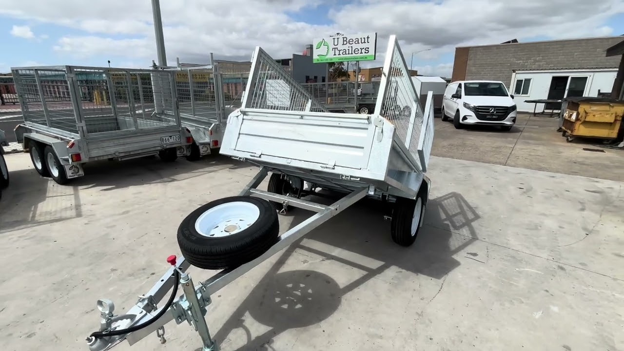 U Beaut Trailers 7 x 4 single axle box trailer 400 mm side,￼ 750kg , galvanised