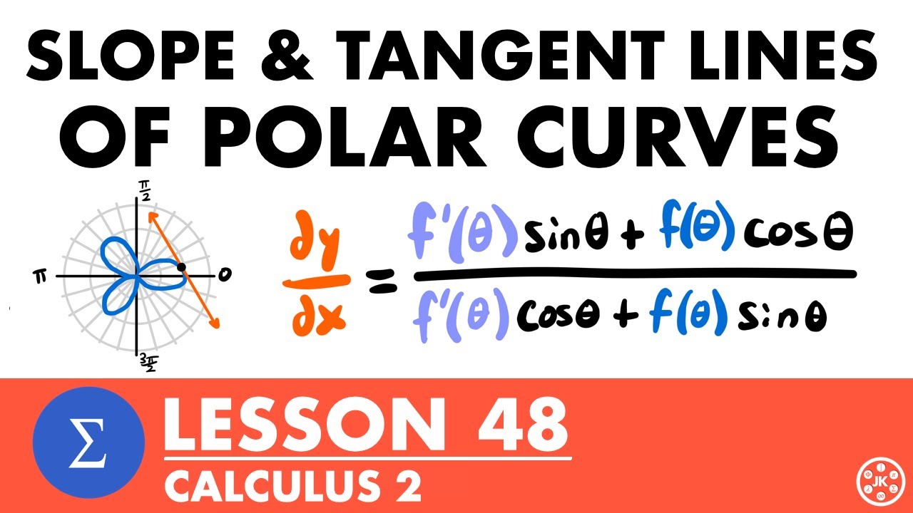 Slope & Tangent Lines of Polar Curves | Calculus 2 Lesson 48 - JK Math