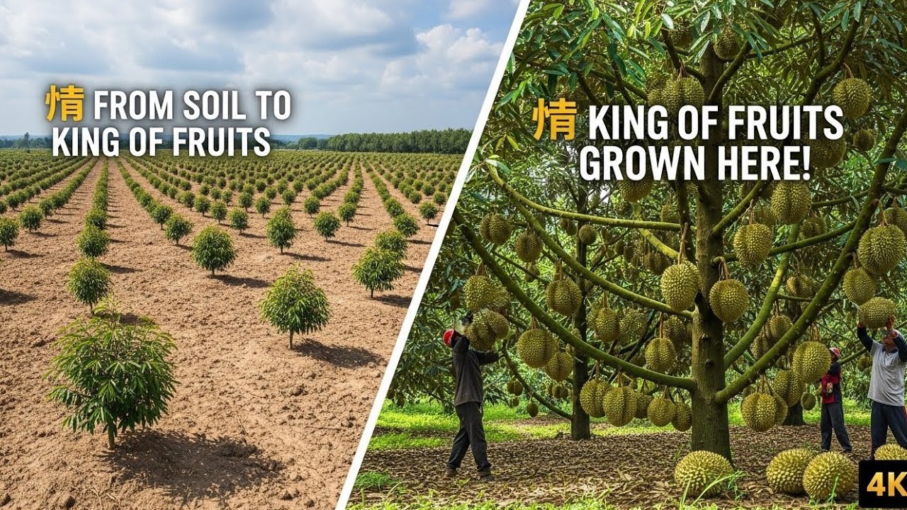 Inside a Massive Durian Plantation 🌱👑 | How Durian Is Grown from Seed to Harvest