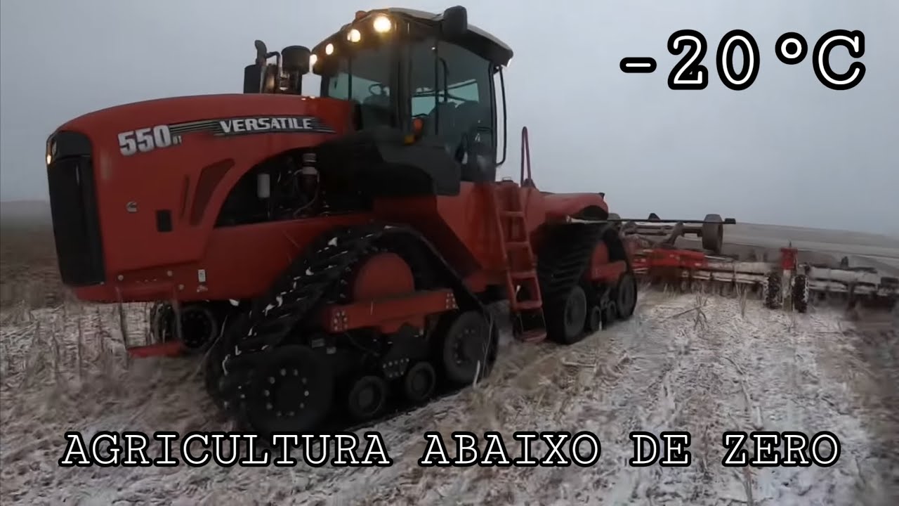 GRADEANDO NA NEVE COM TRATOR DE 550CV