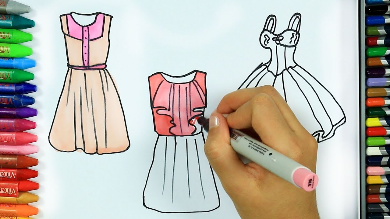 Cómo Dibujar y Colorear Vestir - Mesa de Tenis - Formas - Mano | Dibujos Para Niños
