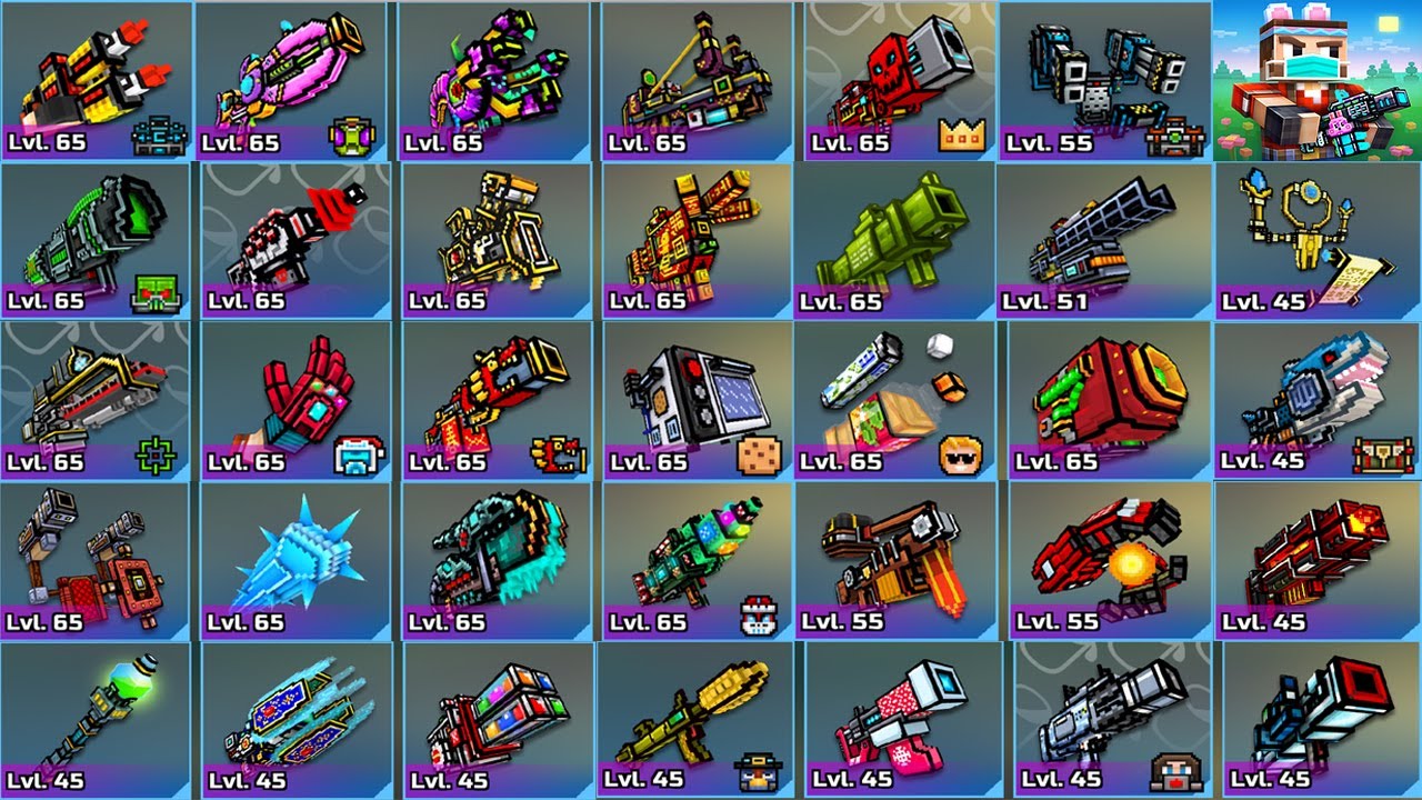 Pixel Gun 3D - Using All Mythical Heavy Weapons Challenge
