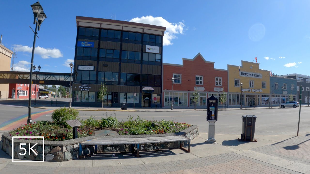 Sunny WHITEHORSE Walk.  City sounds, river sounds | 5K