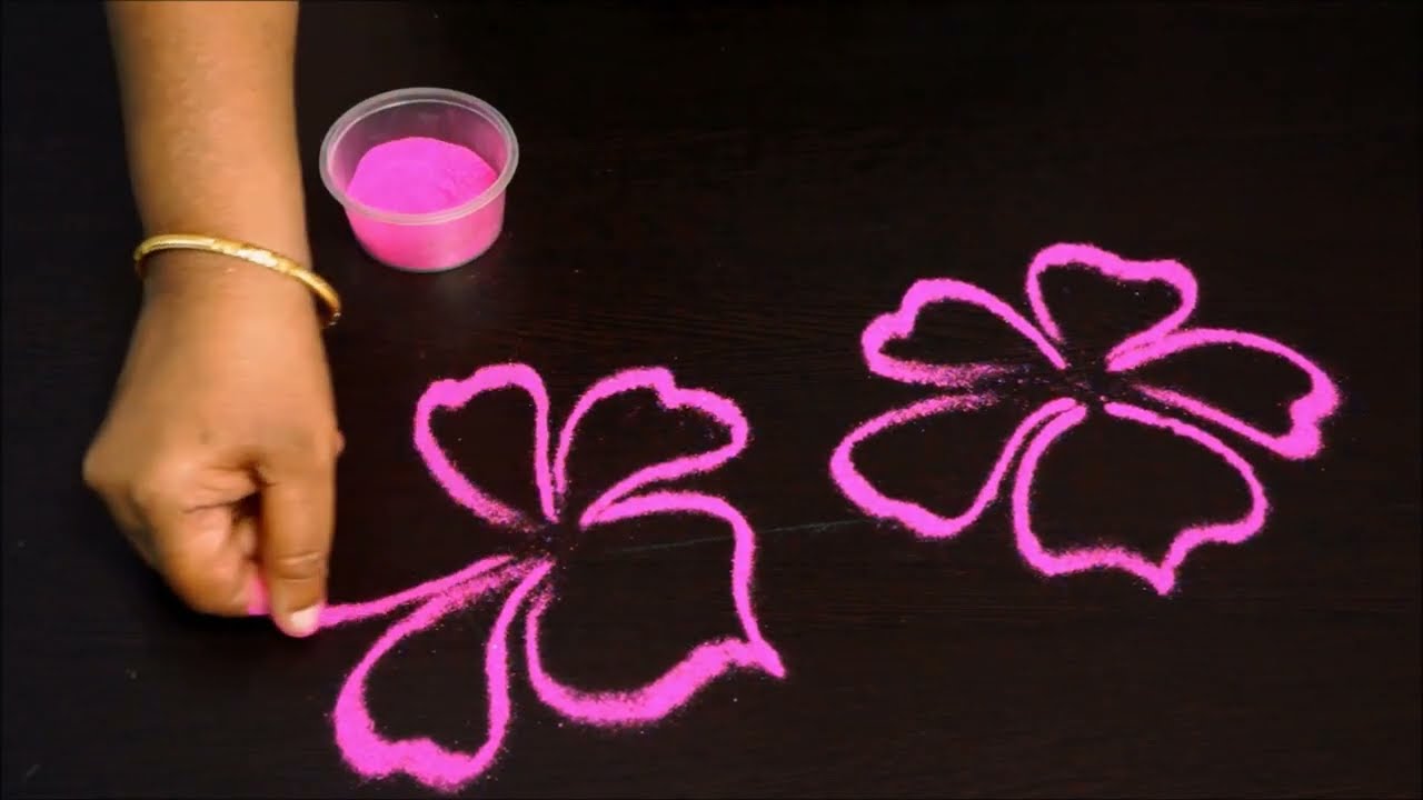 Sembaruthi Poo Kolam by jayanthi G | செம்பருத்தி Rangoli Designs | Hibiscus Flower Muggulu