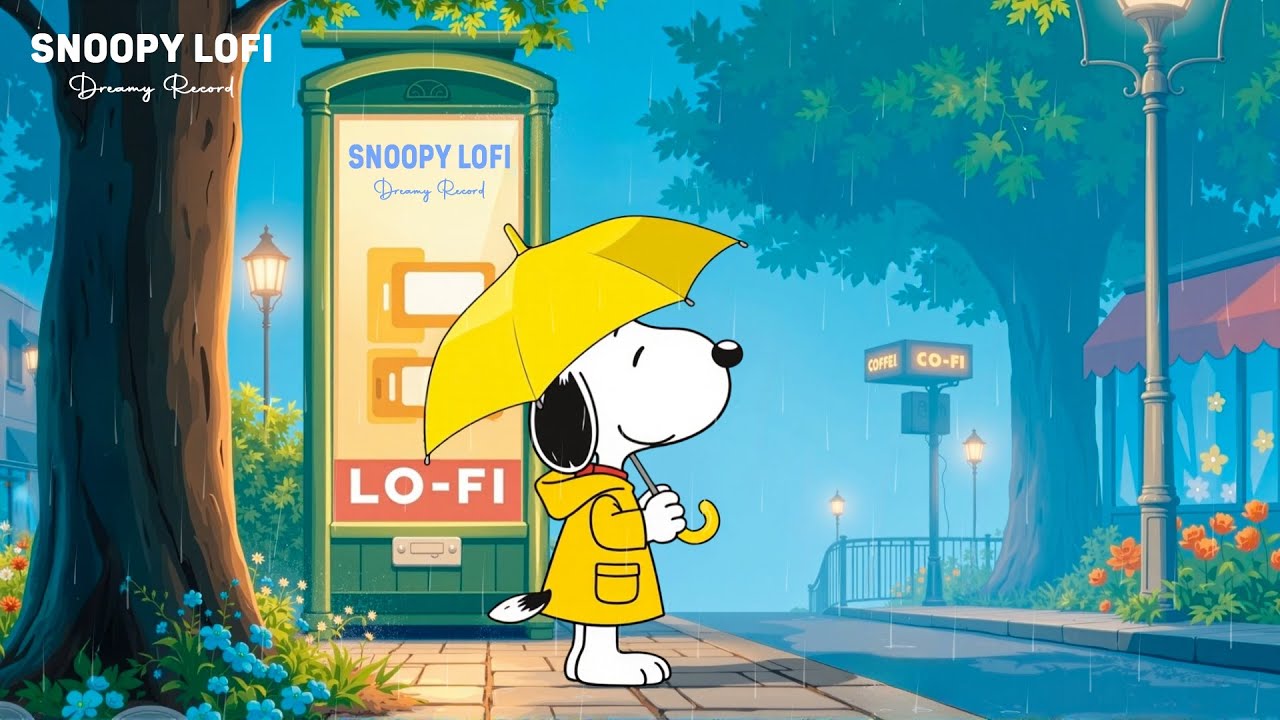 Under the Umbrella ☔ Soothing Lofi Beats to Lift Your Spirits on a Rainy Day ~ Chill with Snoopy