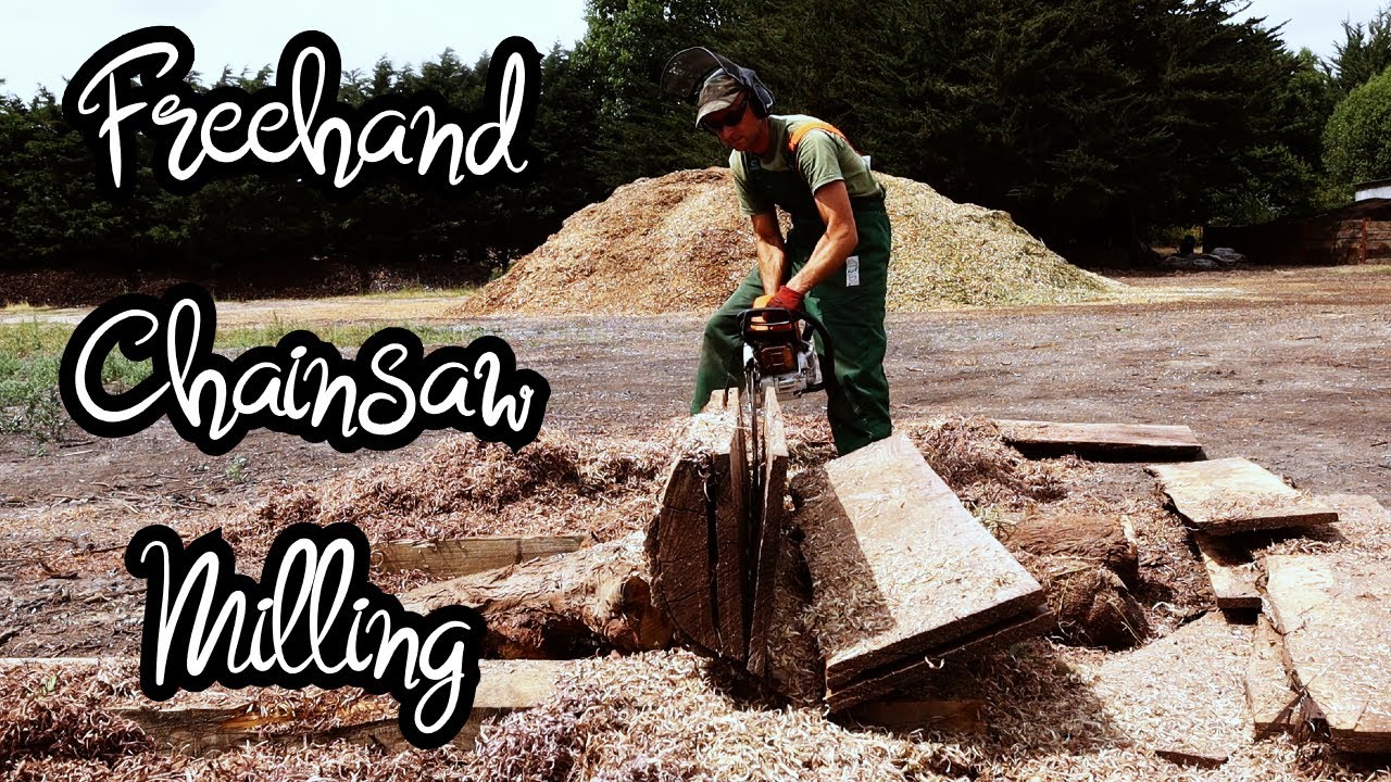 Making Live Edge Cladding With A Chainsaw - Freehand Milling - UK