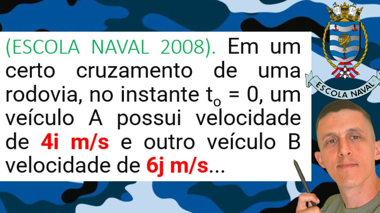 QUESTÃO BOA DE CINEMÁTICA + VETORES NA ESCOLA NAVAL. VELOCIDADE RELATIVA