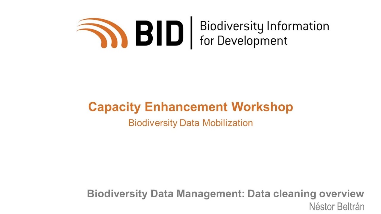 BID Workshop   Activity VII 01   Data cleaning overview