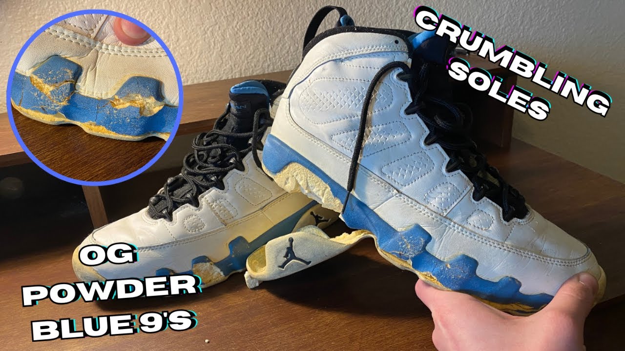 RESTORING a DEMOLISHED OG Powder Blue Jordan 9 from 1994