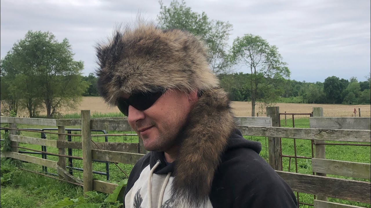 Making a coyote skin hat