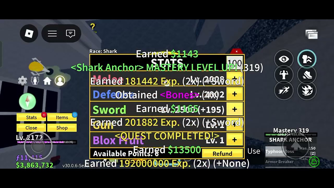 Reaching 2200lvl and has been 1 year of playing blox fruits and what I got in a year is in this vid