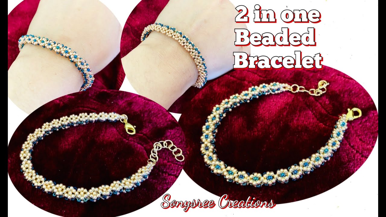 2 in one Beaded rope Bracelet || DIY Beaded Bracelet || Seed Beads Bracelet