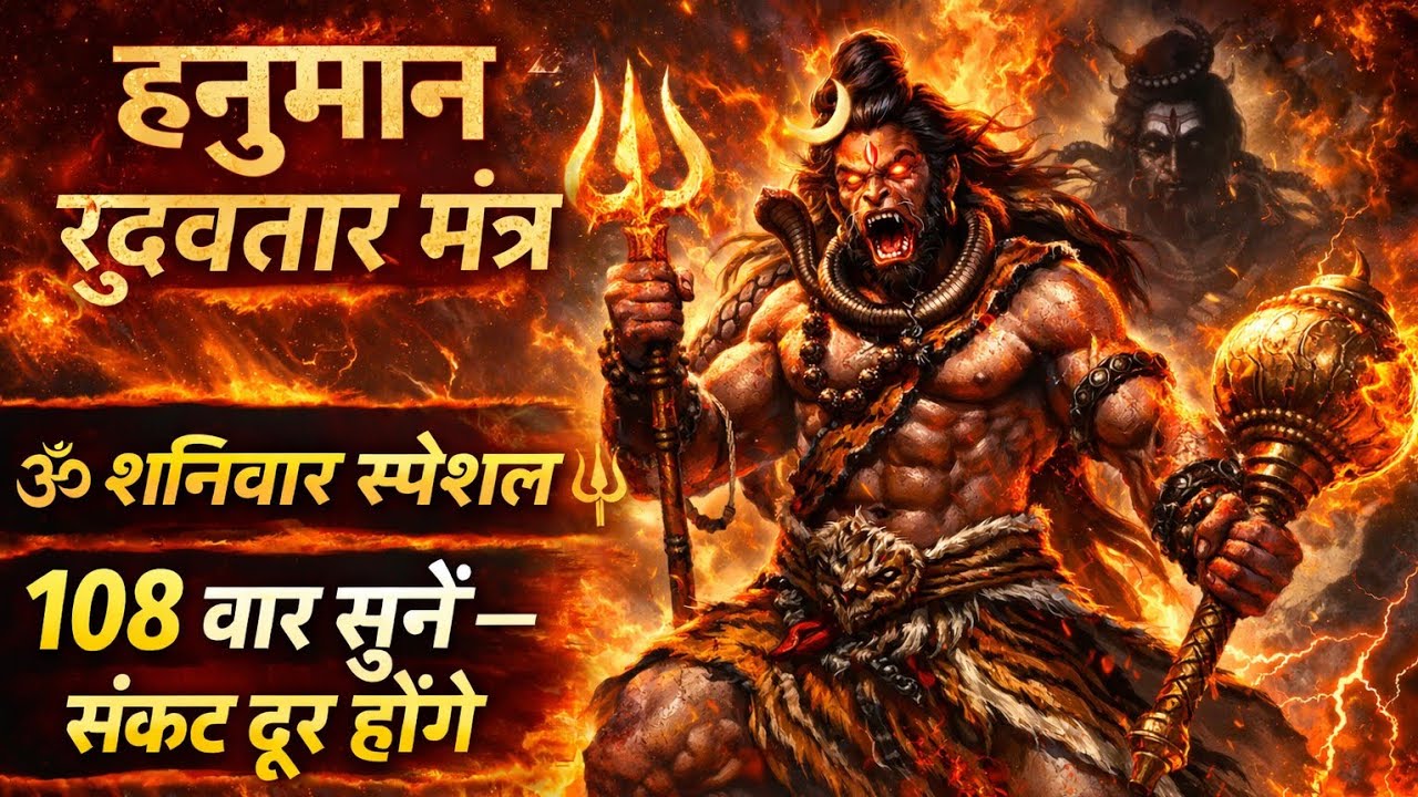 हनुमान रुद्रावतार मंत्र 108 बार | सभी संकट दूर करने वाला शक्तिशाली मंत्र