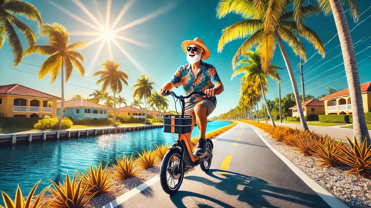 “Sunny Sunday E-Bike Ride in Cape Coral, Florida.” 😎