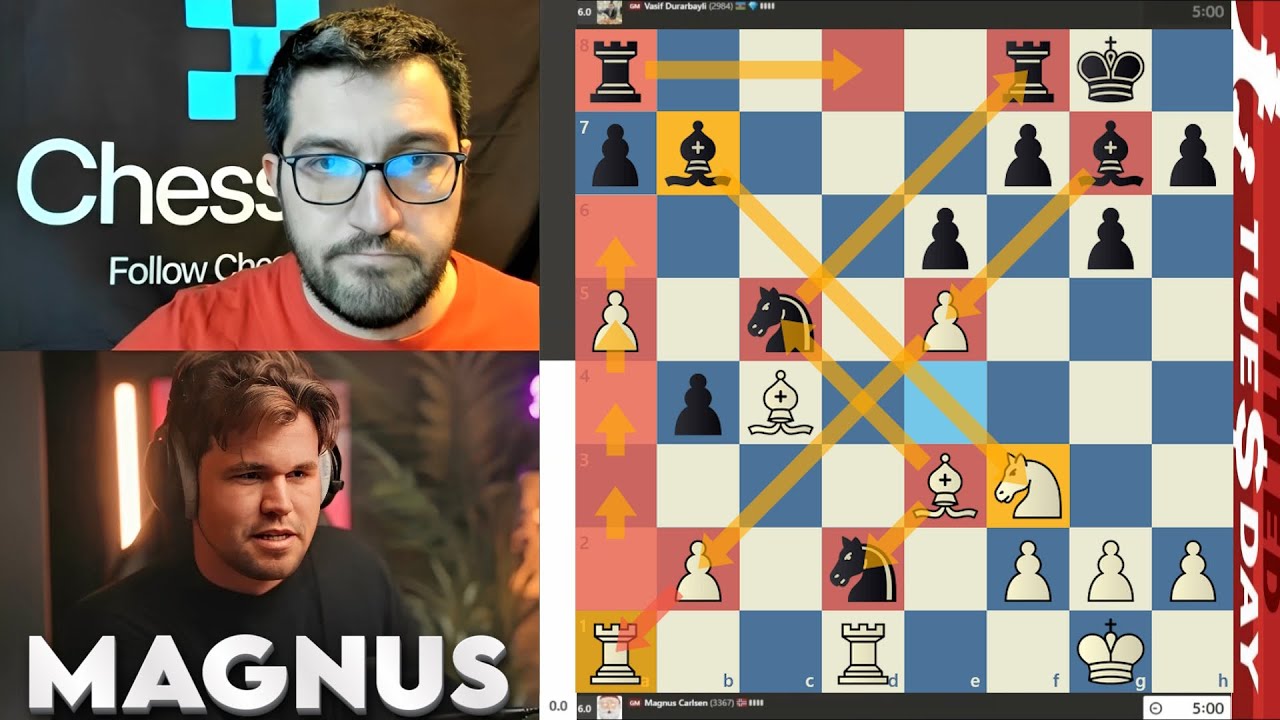 CRAZY GENIUS! GM Magnus Carlsen vs GM Vasif Durarbayli