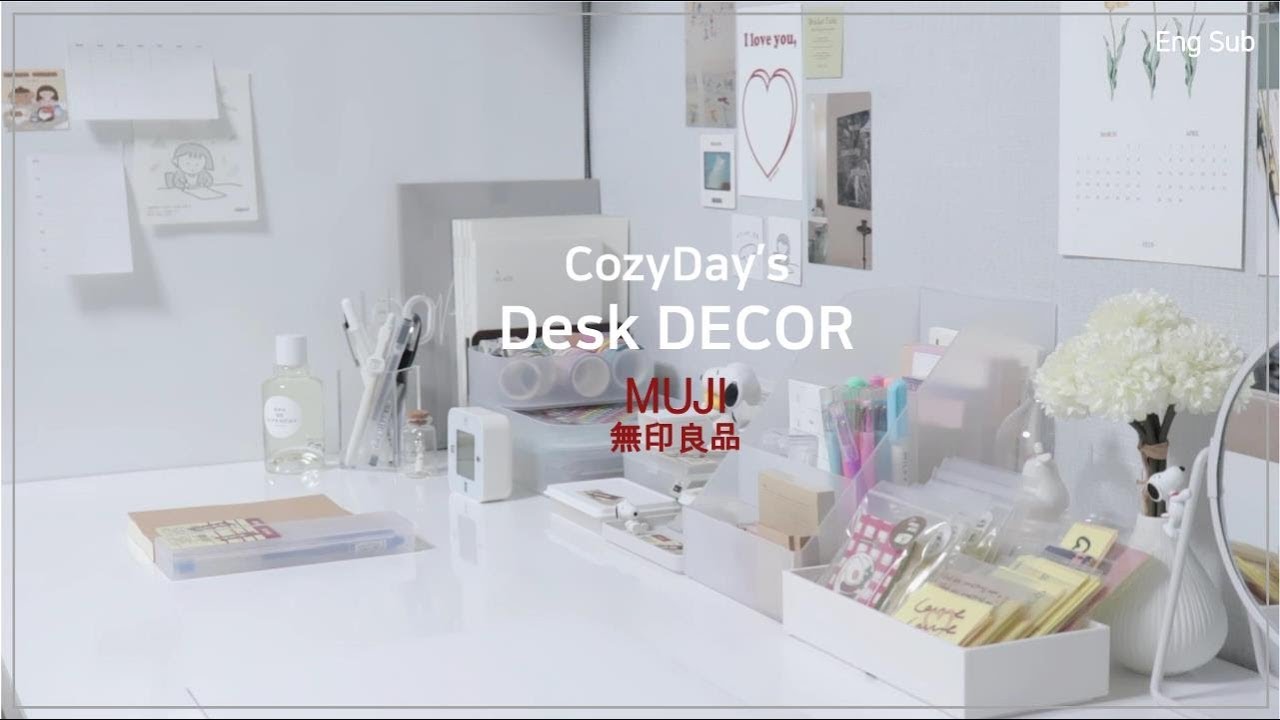 Eng) 무인양품(MUJI) 문구류로 책상꾸미기 • 다꾸 스티커정리📒 Desk Decor and Tour