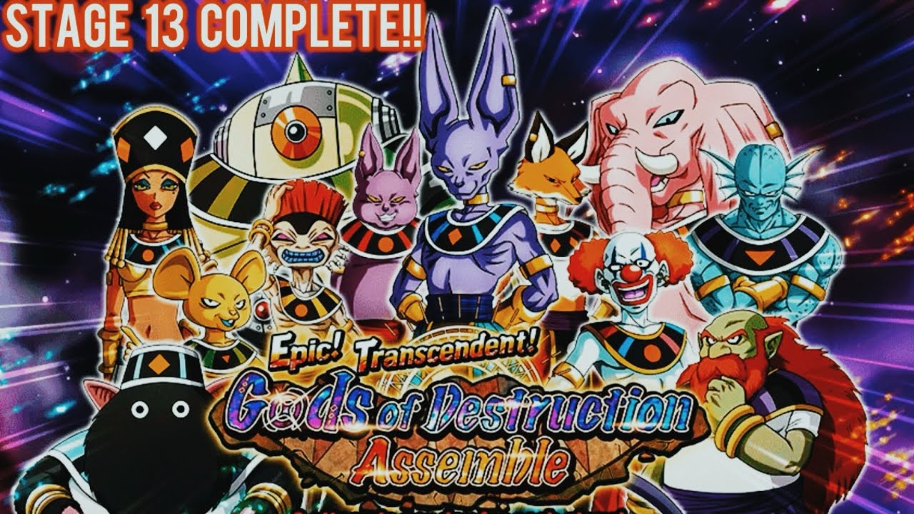 STAGE 13!! NEW CONTENT! Epic Transcendent Gods Of Destruction Assemble Event (DBZ: Dokkan Battle)
