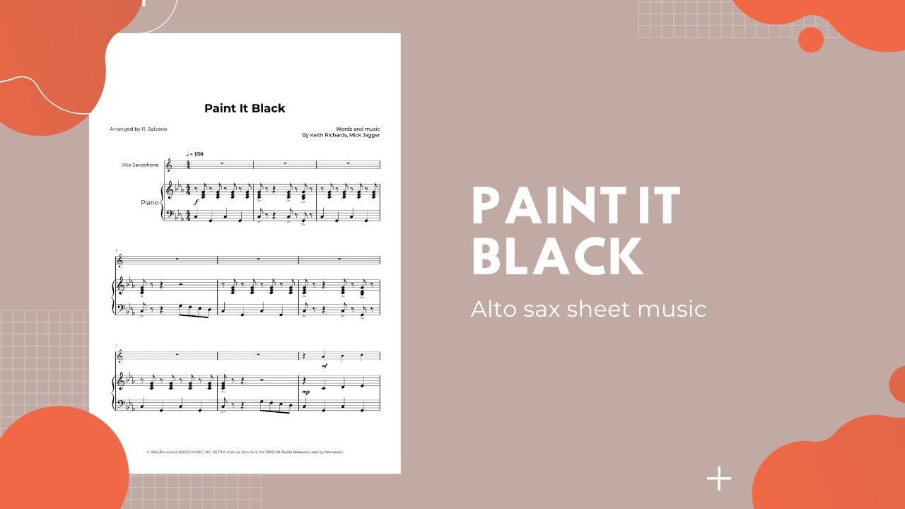 Paint It Black Alto Sax Sheet Music
