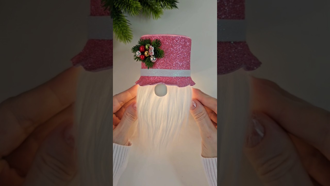 Christmas craft 🎄Gnome DIY 🎄Lantern from recycled glass jar #christmas #craft #shorts