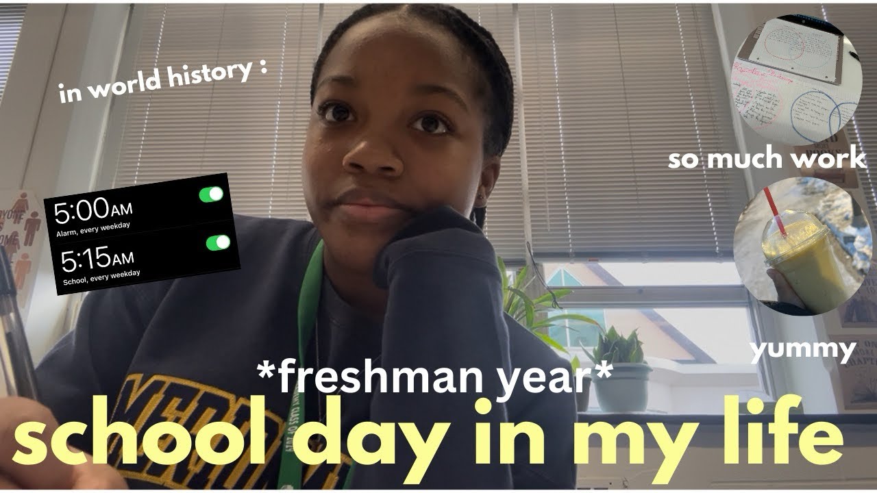 SCHOOL DAY IN MY LIFE 🤍📚*freshman year* ( grwm for school + vlog )