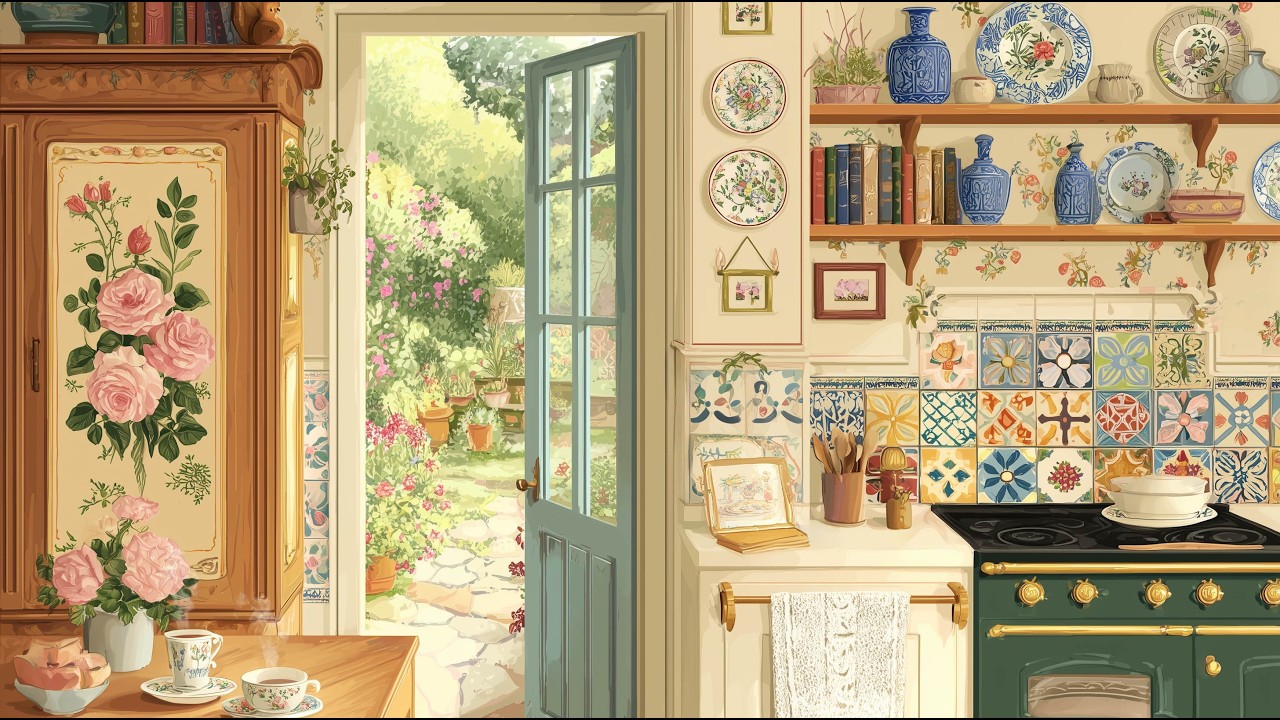 A Peaceful Cottage Morning 🌼 | Soft Vintage Music