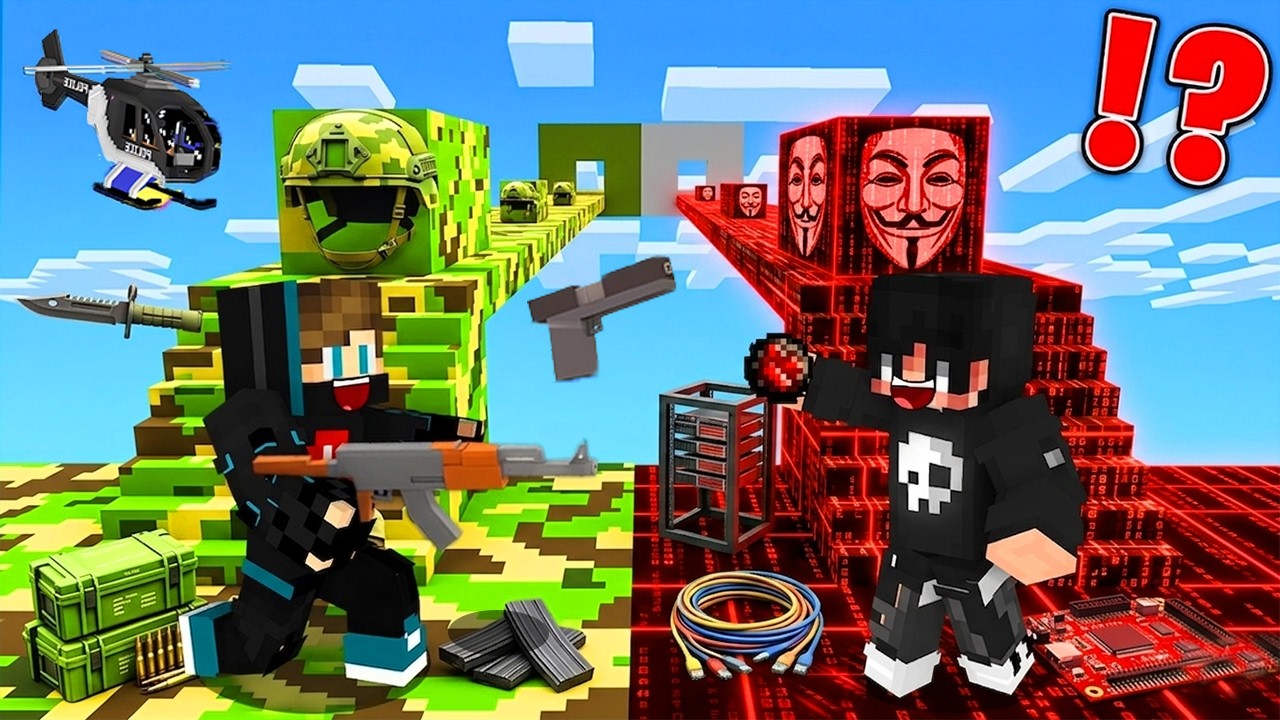 ماين كرافت : حـرب طرق الحظ ولكن طريق الهكر ضد طريق الجـيش !!؟ 😱🔥