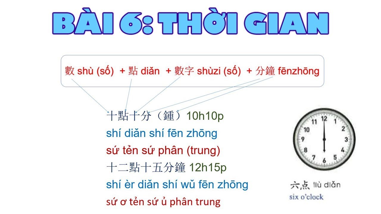 Bài 6 - Thời gian | TIẾNG TRUNG CẤP TỐC 2018