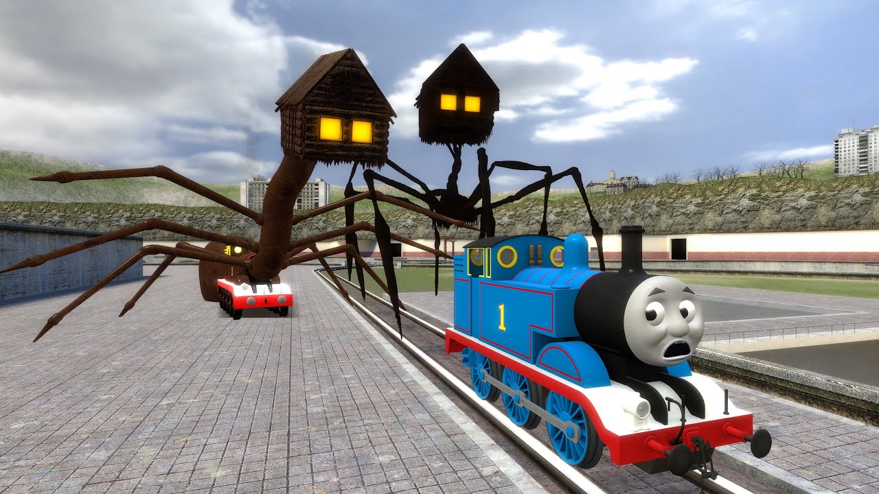 Building a Thomas Train Chased By House Head Trevor Henderson,Cursed Thomas and Friends in GMOD
