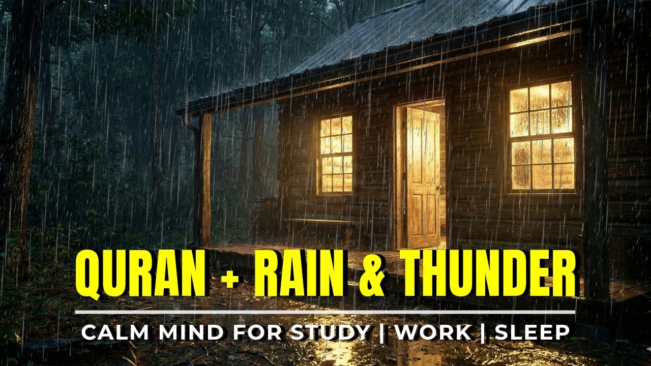 Fall Asleep in Minutes 🌙 Quran Recitation with Rain & Thunder for Insomnia Relief