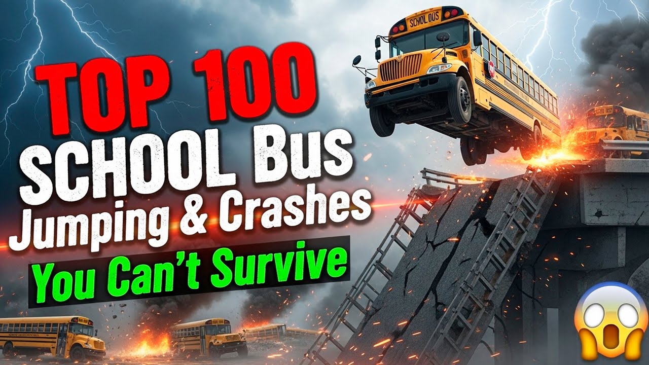 TOP 100 BeamNG Drive Crashes &ndash; School Bus Jumps, Bus Crash Tests, Crazy Crashes