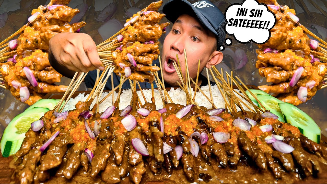 BUSET SAMPAI MULES😱‼️MUKBANG 50 TUSUK SATE AYAM BANJIR BUMBU KACANG