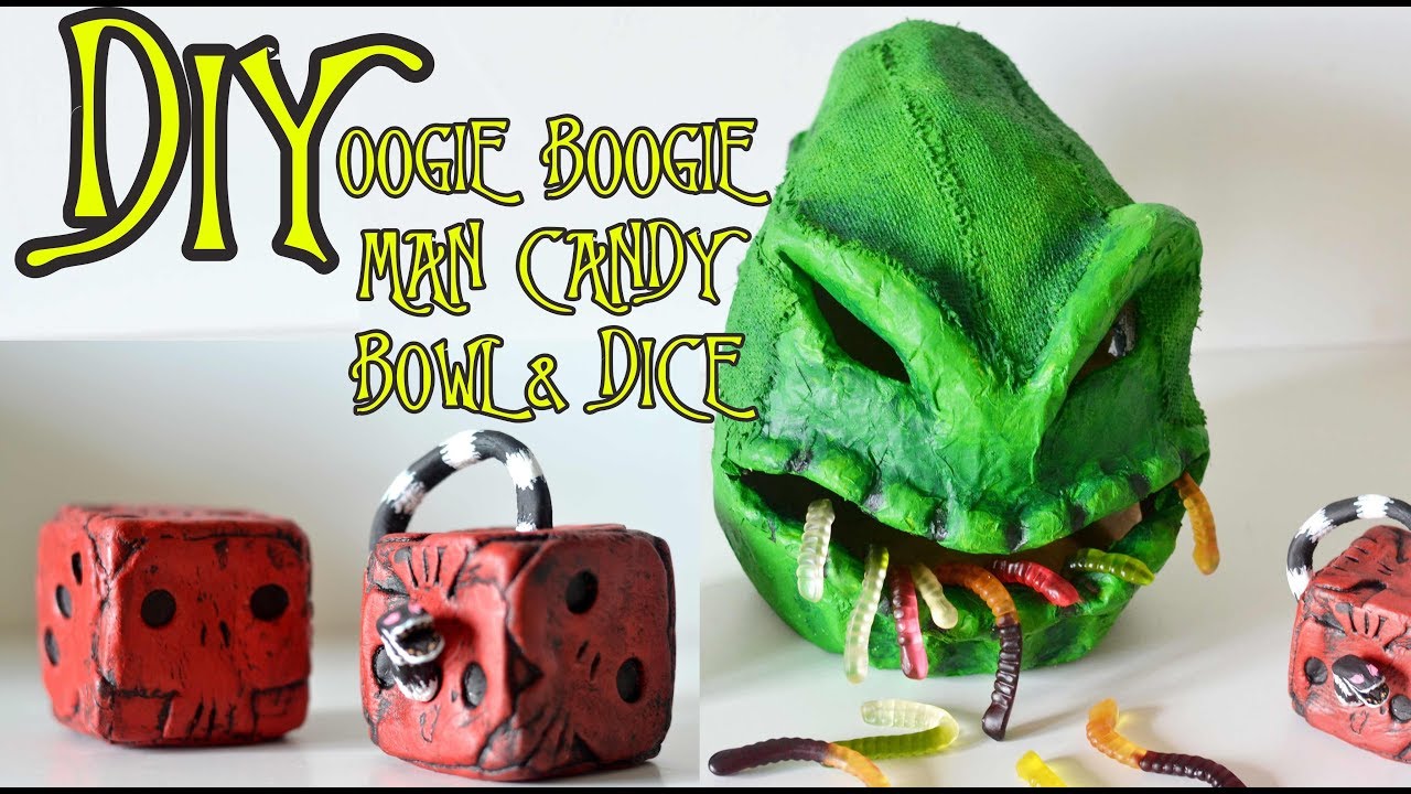 DIY Oogie Boogie Man Candy Bowl & Snake Dice from Nightmare Before Christmas Halloween Decorations!
