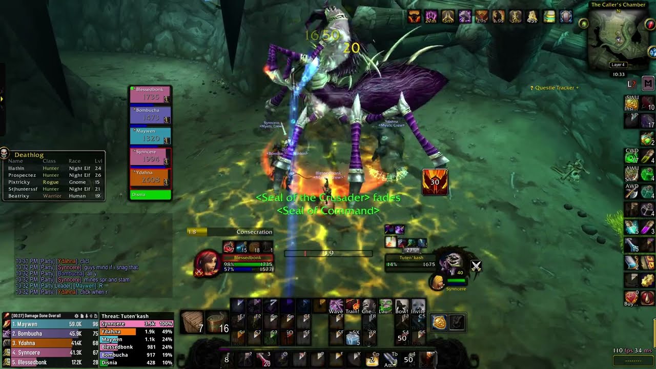Healing Razorfen Downs as Ret Paladin POV | Wow Classic Hardcore Doomhowl