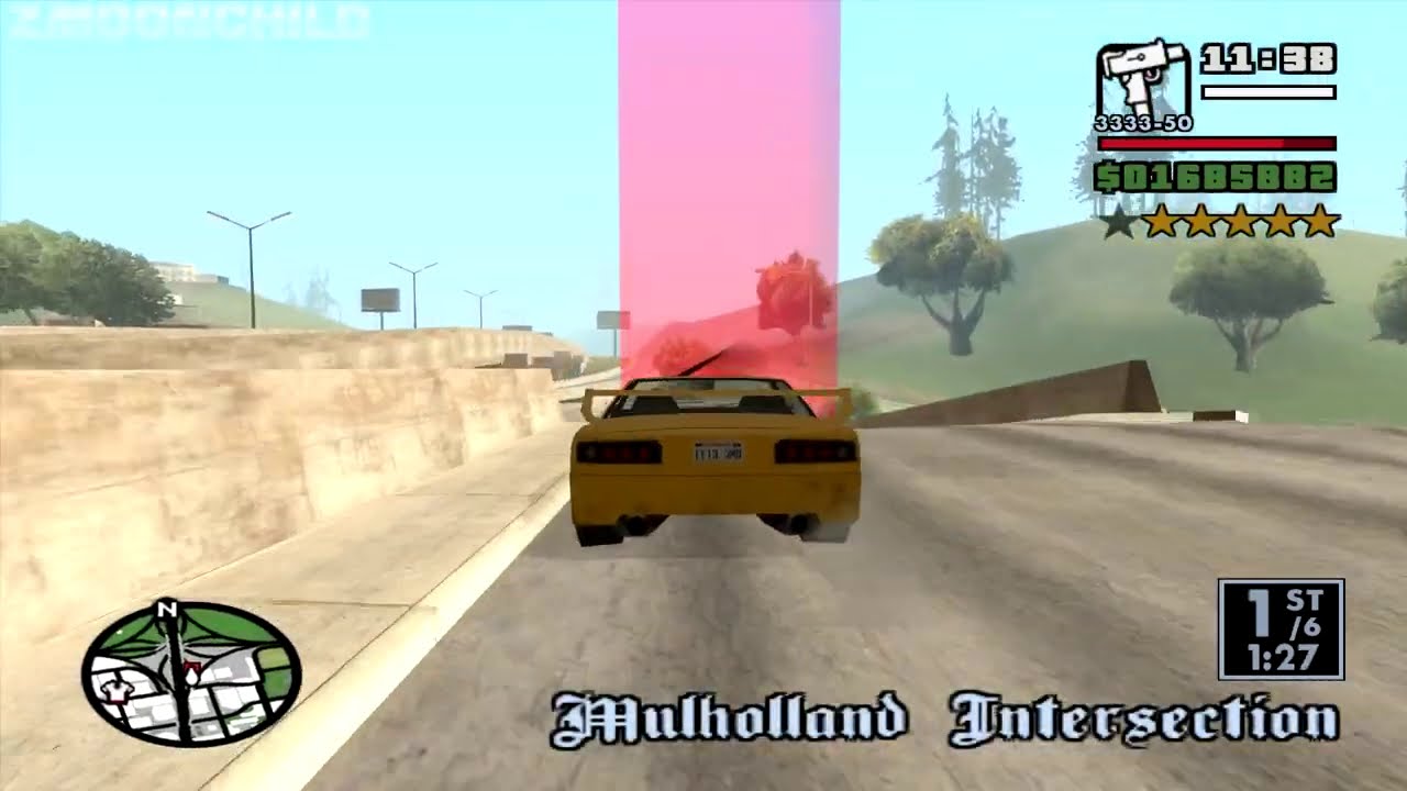 GTA San Andreas - Freeway (race) - 5-Star Wanted Level