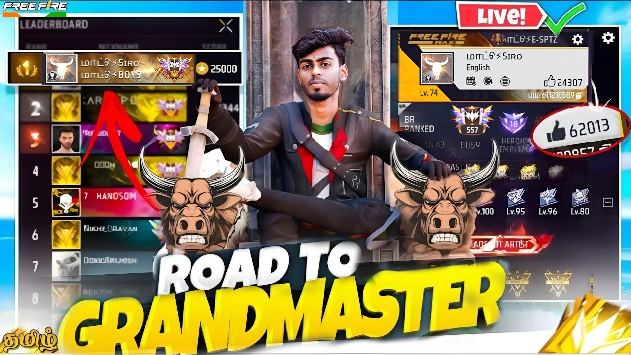 தமிழ் - 🔥ALL GUN MAX GRANDMASTER PUSH{DAY -12}🔥||Garena-FreeFire Max Live #mattusiro #matturavi