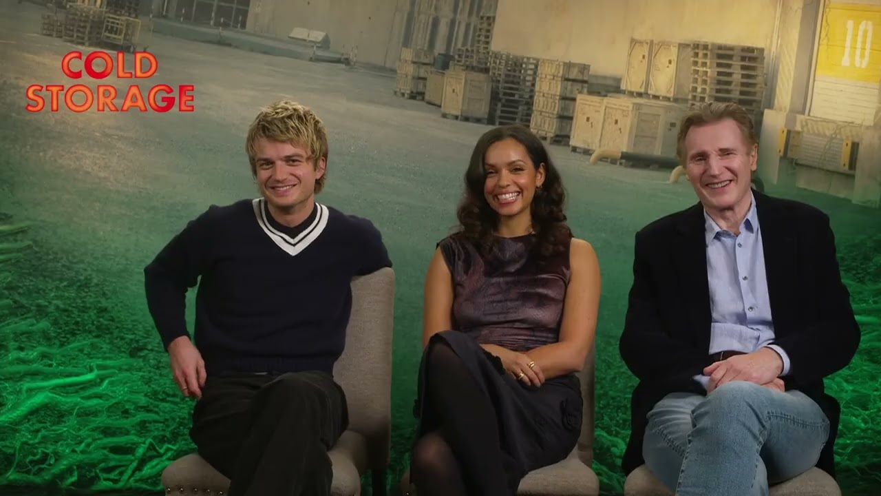Joe Keery, Liam Neeson, & Georgina Campbell Talk Comedic Zombie Movie Cold Storage | Interview