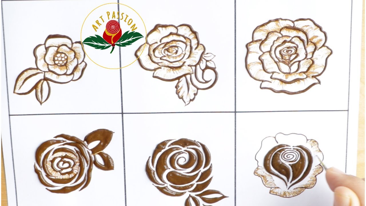 Learn quick and easy Dubai Rose in mehendi design | Gulf rose & realistic rose for henna | 2020